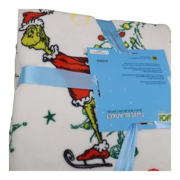 Dr. Seuss The Grinch Oversized Plush Throw Blanket 60X90" Twin Christmas Sally - Picture 9 of 10